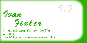 ivan fixler business card